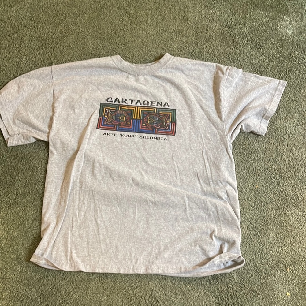Colombia Arizul XL Grey Cartagena Arte Kuna Short Sleeve T-Shirt
